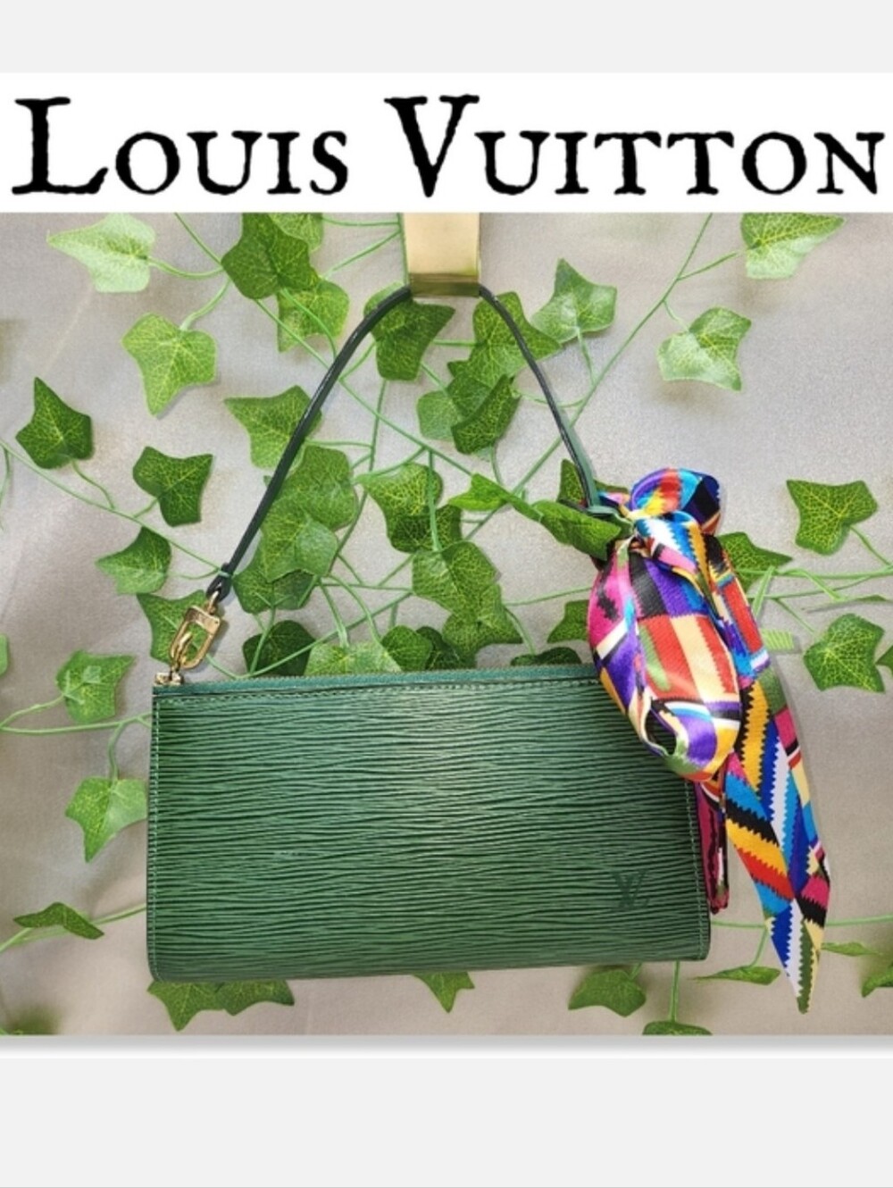Louis Vuitton Epi Pochette Accessories 24 Borneo W/ COA and Unbranded Twilly